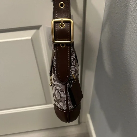 Coach  Hampton Hobo Brown and Tan Signature Shoulder Bag - Picture 5 of 10